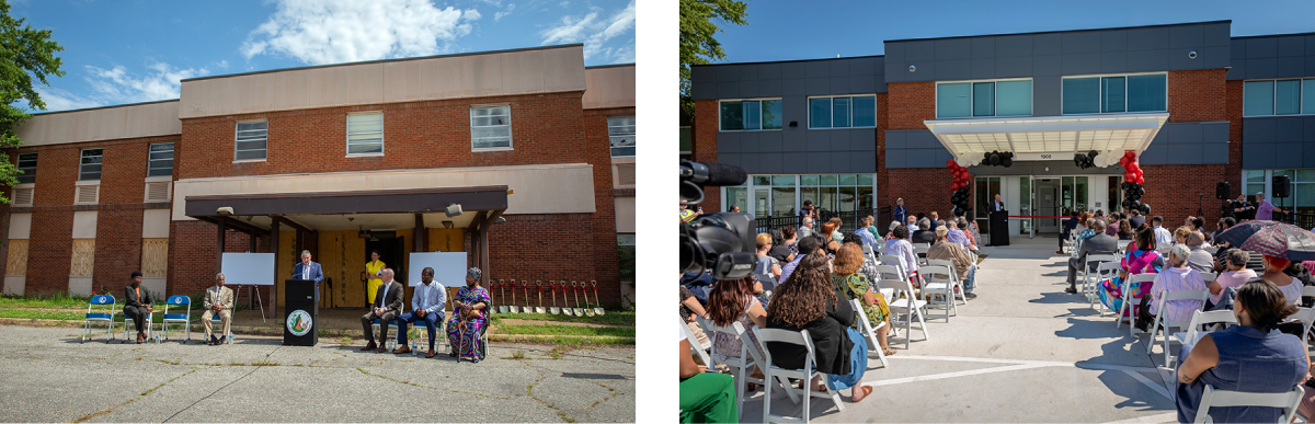 Cool Lane Commons before and after renovation